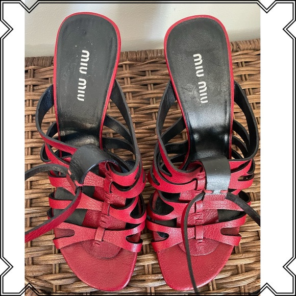 Miu Miu Cagey Strapped Stiletto Sandals- Vintage circa 2000 - Picture 5 of 6